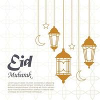 illustrazione vettoriale delineata di ornamento lanterna araba. adatto per elemento di design del modello di saluto eid mubarak. modello di sfondo del tema eid mubarak.