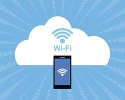 mobile con wifi in design piatto vettore