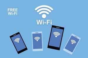 mobile con wifi in design piatto vettore