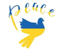 bandiera dell'ucraina colomba della pace emblema nazionale europa simbolo astratto illustrazione vettoriale design