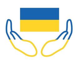 design ucraina bandiera emblema con le mani nazionale europa simbolo astratto illustrazione vettoriale