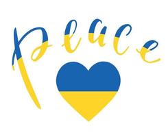 ucraina bandiera cuore emblema e mappa nazionale europa simbolo astratto illustrazione vettoriale design