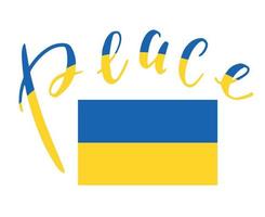 emblema della bandiera dell'ucraina e mappa nazionale europa simbolo astratto illustrazione vettoriale design