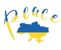 ucraina bandiera pace emblema e mappa nazionale europa simbolo astratto illustrazione vettoriale design