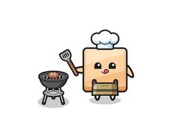 pizza box barbeque chef con grill vettore
