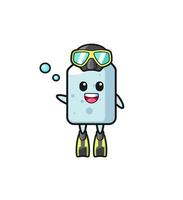 il personaggio dei cartoni animati del subacqueo di gesso vettore
