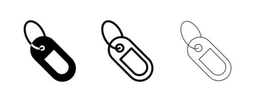 icona vettore etichetta. questo simbolo è un simbolo di tag con una chiave o un nome per l'immobile. riga alternata modificabile. etichetta, simbolo adesivo icona chiave inserita. vettore di vendita di tag, set di tag.