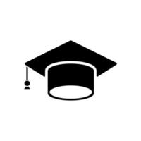 vettore dell'icona del cappuccio di graduazione. simbolo dell'abito di laurea, per l'istruzione, il web, il curriculum vitae