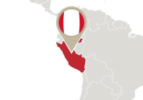 Perù sulla mappa del mondo vettore