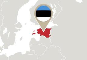 estonia sulla mappa dell'europa vettore