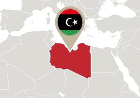 Libia sulla mappa del mondo vettore