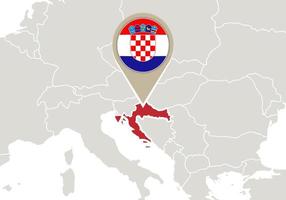 croazia sulla mappa dell'europa vettore