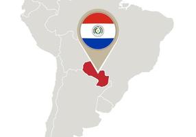 paraguay sulla mappa del mondo vettore