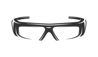 silhouette di occhiali isolato su sfondo bianco vettore