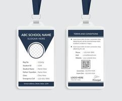 design creativo del modello di carta d'identità della scuola e dell'università vettore