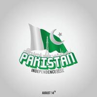 illustrazione vettoriale del giorno dell'indipendenza del pakistan. adatto per biglietti di auguri, poster e banner.