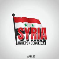 illustrazione vettoriale del giorno dell'indipendenza della Siria. adatto per poster e banner di biglietti di auguri.