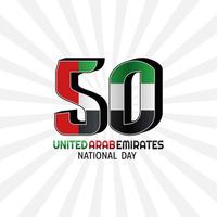 50a illustrazione vettoriale della giornata nazionale degli Emirati Arabi Uniti. adatto per poster e banner di biglietti di auguri