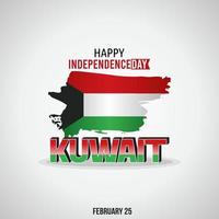 illustrazione vettoriale del giorno dell'indipendenza del kuwait. adatto per poster e banner di biglietti di auguri.