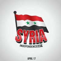 illustrazione vettoriale del giorno dell'indipendenza della Siria. adatto per poster e banner di biglietti di auguri.