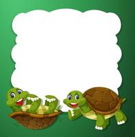 Concetto di cornice di tartaruga verde vettore