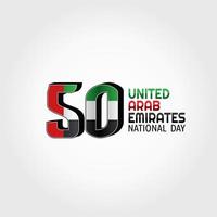 50a illustrazione vettoriale della giornata nazionale degli Emirati Arabi Uniti. adatto per poster e banner di biglietti di auguri.