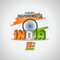 illustrazione vettoriale felice giorno dell'indipendenza dell'india. adatto per biglietti di auguri, poster e banner.