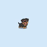 simpatico cucciolo di rottweiler con occhiali da sole cartone animato, illustrazione vettoriale