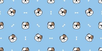 simpatico cartone animato cane bullo americano senza cuciture, illustrazione vettoriale