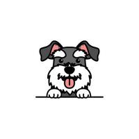 simpatico cartone animato cucciolo schnauzer in miniatura, illustrazione vettoriale