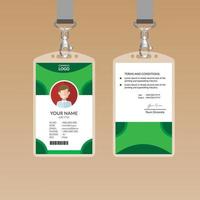 Modello di progettazione carta d&#39;identità verde vettore