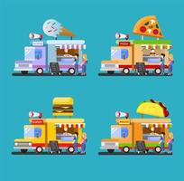 Insieme dell&#39;icona di camion di cibo vettore