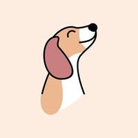 illustrazione del fumetto del cane sveglio minimalista semplice che disegna vettore premium