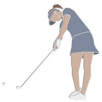 giocatore di golf femminile. vettore