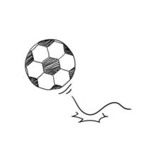 illustrazione del pallone da calcio vettore di stile doodle disegnato a mano