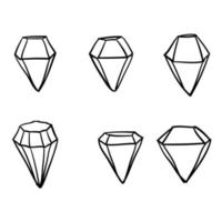 raccolta di vettore dell'illustrazione del diamante di doodle