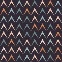 semplice triangolo ripetuto a zig zag modello senza cuciture su sfondo nero. design colorato casuale etnico tribale. utilizzare per tessuti, tessuti, elementi di decorazione d'interni, tappezzeria, avvolgimento. vettore