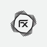 design creativo del logo della lettera fx vettore