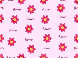 fiore personaggio dei cartoni animati motivo senza cuciture su sfondo rosa.stile pixel vettore
