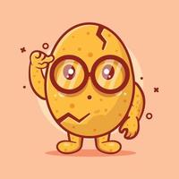 genio uovo mascotte personaggio cartone animato isolato in stile piatto design vettore