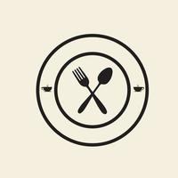 ristorante resto cibo vintage logo vettore simbolo icona illustrazione design moderno