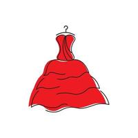 bellissimo disegno dell'illustrazione dell'icona vettoriale del logo della moda boutique da sposa rossa