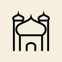 culto dell'islam della moschea con logo moderno vettore icona vintage design minimalista
