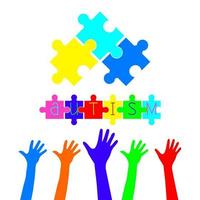 giornata mondiale di sensibilizzazione sull'autismo. concetto di consapevolezza dell'autismo. illustrazione medica piatta in colori vivaci vettore