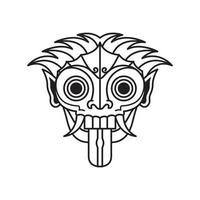 cultura della maschera indonesiana tradizionale logo hipster design, vettore grafico simbolo icona illustrazione idea creativa