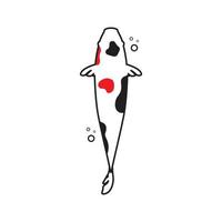 semplice line art pesce colorato logo koi design, vettore grafico simbolo icona illustrazione idea creativa