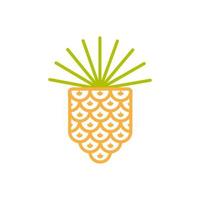 design del logo colorato e minimalista della frutta dell'ananas, idea creativa dell'illustrazione dell'icona del simbolo grafico vettoriale