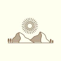 disegno del logo della collina dei pantaloni a vita bassa e del deserto, idea creativa dell'illustrazione dell'icona del simbolo grafico vettoriale