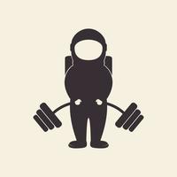 astronauta con design del logo della palestra, illustrazione dell'icona del simbolo grafico vettoriale idea creativa