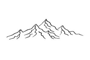 montagne. cime rocciose disegnate a mano. illustrazione vettoriale. vettore